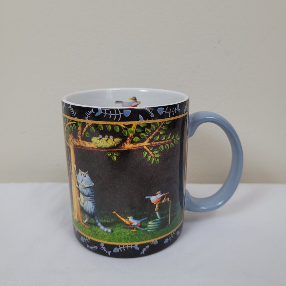 Vintage C Cat Mug Lang Muggs 2005 NY #6 Ned Young 0501061 Coffee Tea cup Thank y